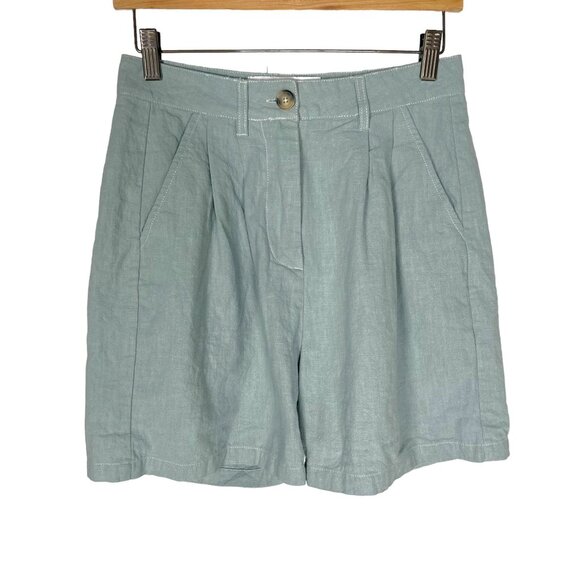 LF Markey Blue Cotton High Rise Shorts 2 - Picture 1 of 9